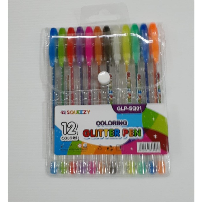 

PEN GLITTER SET SQUEEZY GLP-SQ01 12 WARNA | PULPEN MEWARNAI