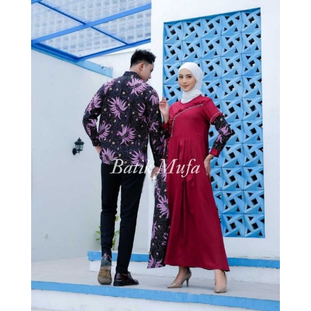 ORIGINAL NEW GAMIS COUPLE MOZA DRESS BAJU LEBARAN TERBARU 2022 GAMIS LEBARAN COUPLE DRESS KEKINIAN