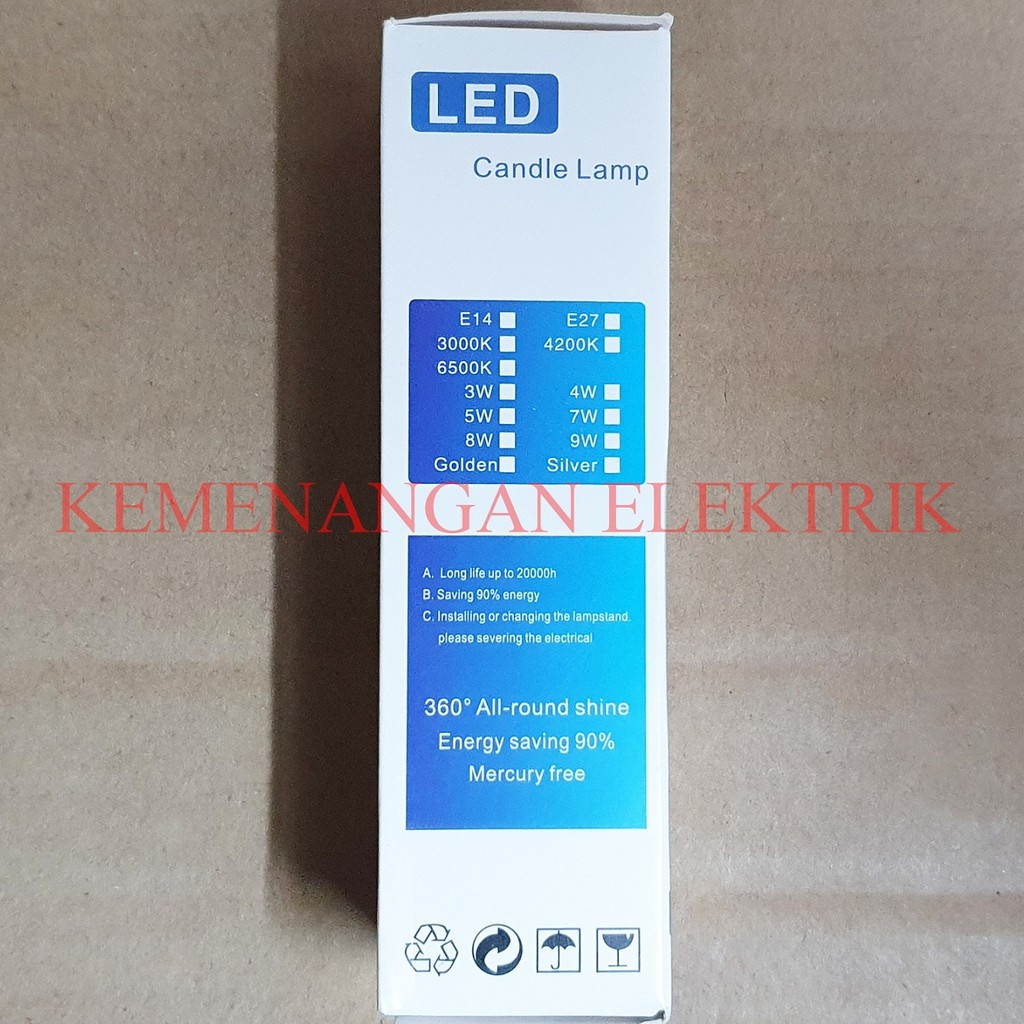 EURUTION CANDLE LIGHT LED 5W E27 / BOHLAM JANTUNG / LAMPU JAGUNG 5WATT / LAMPU LILIN 5 WATT 5 W