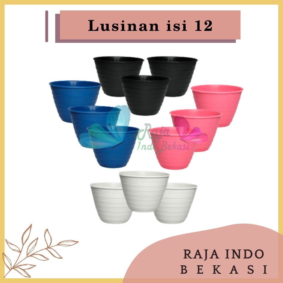 Lusinan Pot Tawon 10 Cm Warna Warni Putih Pink Biru Hitam - Pot Tawon 10 Cm Warna Warni Putih Tirus Grosir - Lusinan Isi 12