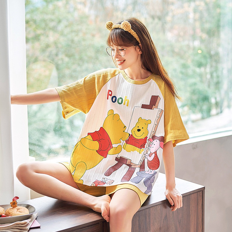 ❤ MIMI ❤ Baju Tidur Piyama Korea Import Motif Lucu Setelan Tidur Hotpants Motif Karakter Kartun Murah