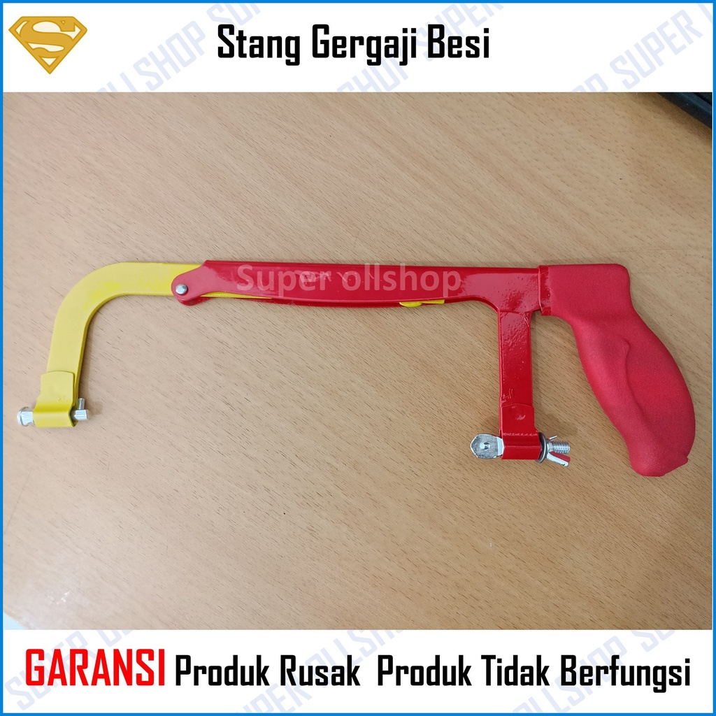 Stang Gagang Gergaji Besi Lapis Karet 12 Inch / Pegangan Gergaji Besi Tebal Hacksaw Frame