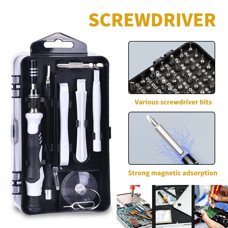 【Upgrade】 Obeng Set 115 in 1 obeng hp Multifungsi Alat Bongkar Mini Precision Untuk Smartphone Laptop Reparasi SERVICE HANDPHONE LAPTOP HP ELEKTRONIK DSB TOOL SET Mini Precision tools service Screwdriver set Peralatan service Alat service Perkak