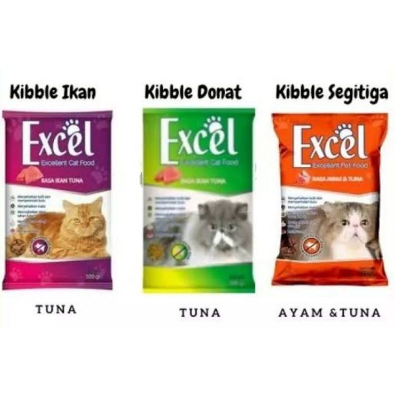 Makanan kucing EXCEL kitten/adult 500gr