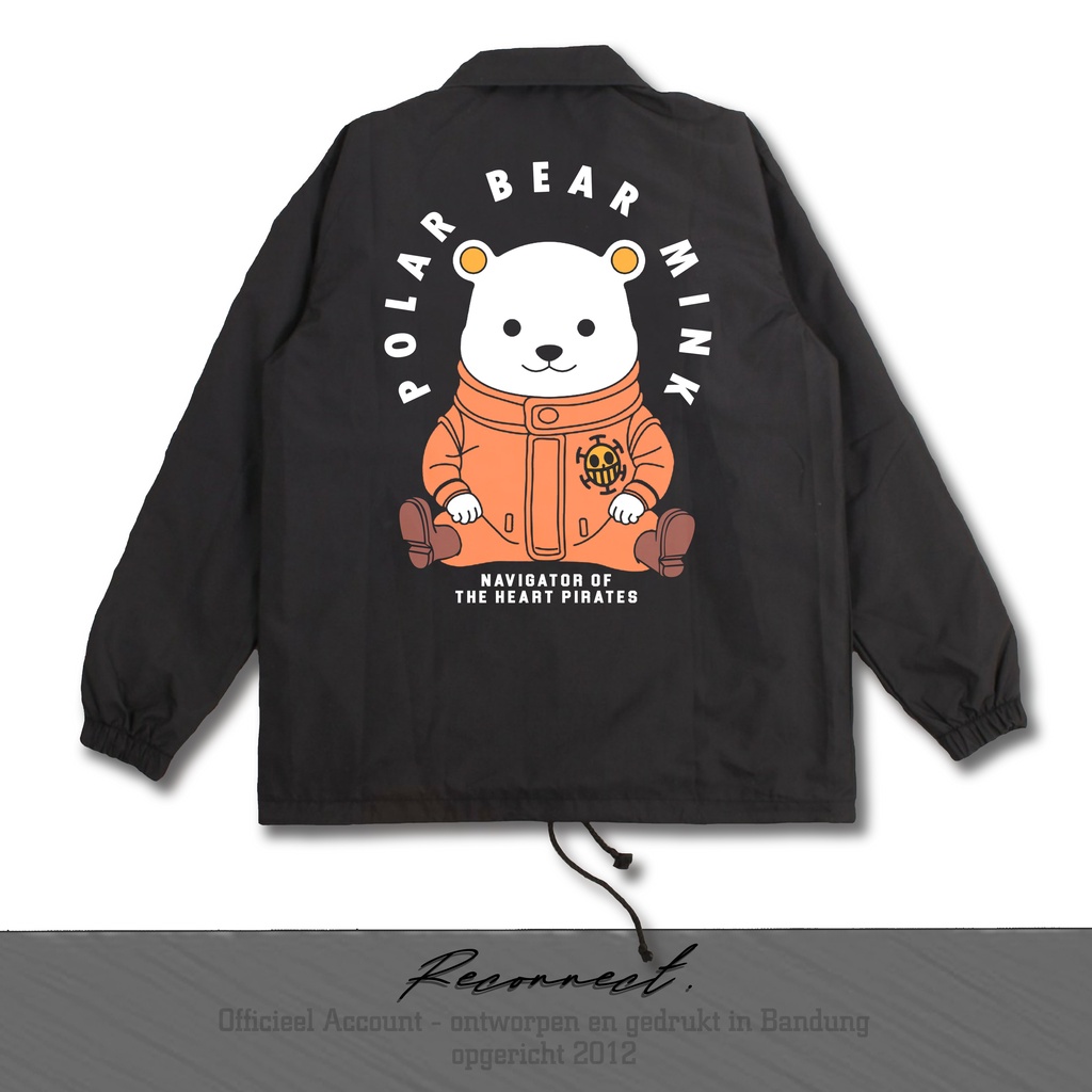 Reconnect Coach Jacket Anime One Piece Bepo White Bear - Unisex