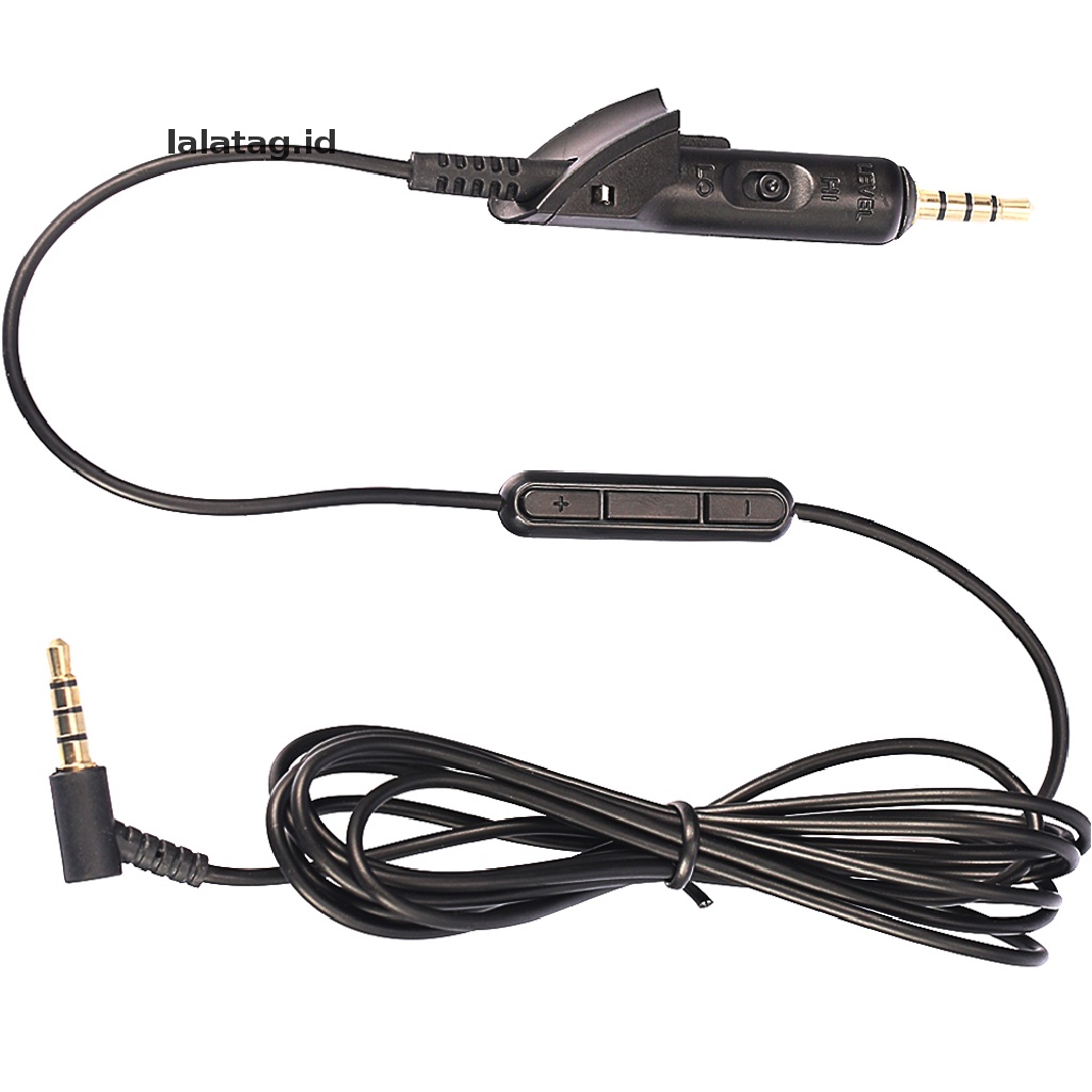 (Flyag) Kabel Audio Pengganti Dengan Mic Untuk Headphone QuietComfort QC15 Kabel Audio Pengganti Dengan Mic Warna Hitam Untuk Headphone QuietComfort QC15 Penggantian Penggantian