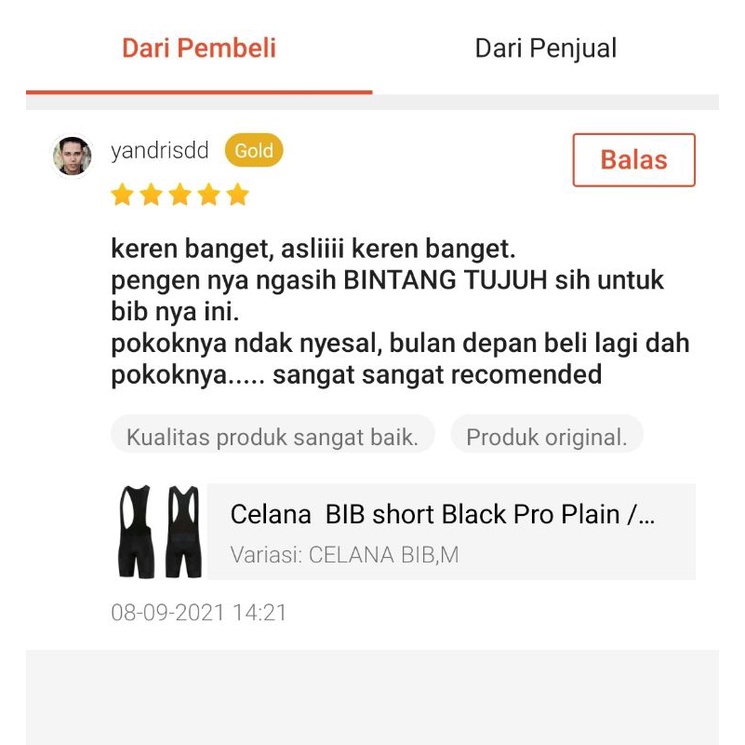 Celana  BIB short Black Pro Plain / Celana sepeda BIB black coated