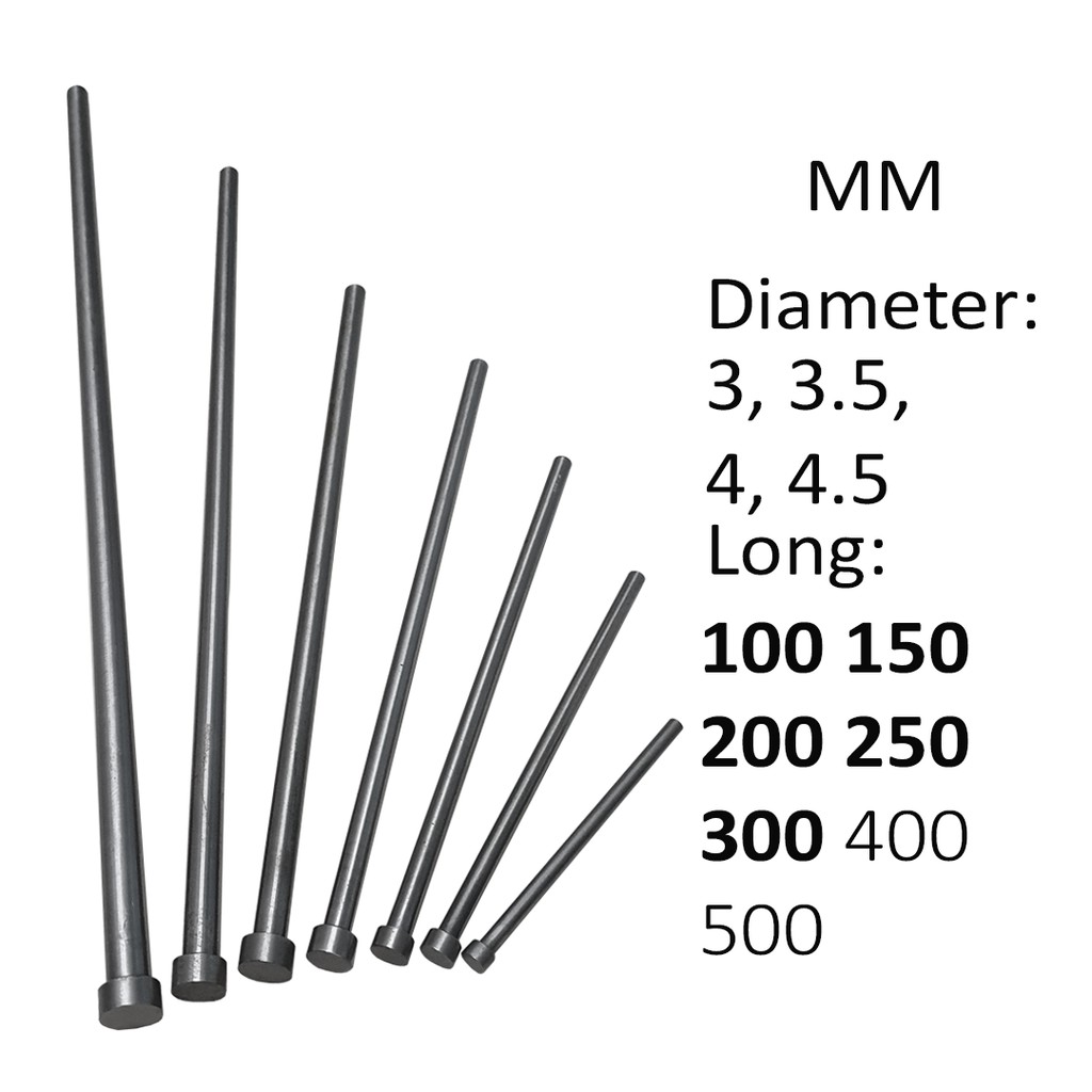 Jual Ejector Pin Diameter 3/3.5/4/4.5 mm L100/150/200/250/300mm Ejektor