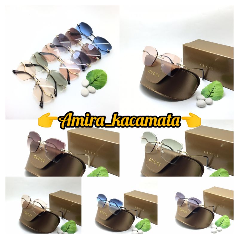 [BISA COD√]KACAMATA FASHIO WANITA KACAMATA SUNGLASSES/GUCCI/LENSA UV SUPER PREMIUM