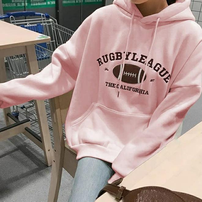 (HARGA SPESIAL) RUGBY LEAGUE SWEATER HOODIE - SWEATER HOODIE WANITA - SWEATER WANITA