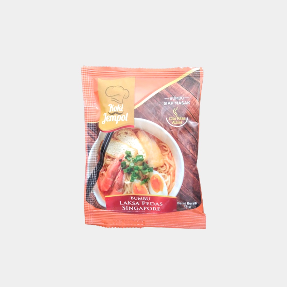 Laksa Pedas Singapore Bumbu Masak 75gr / Bumbu Instan Laksa Pedas Singapore / Bumbu Siap Masak Koki Jempol