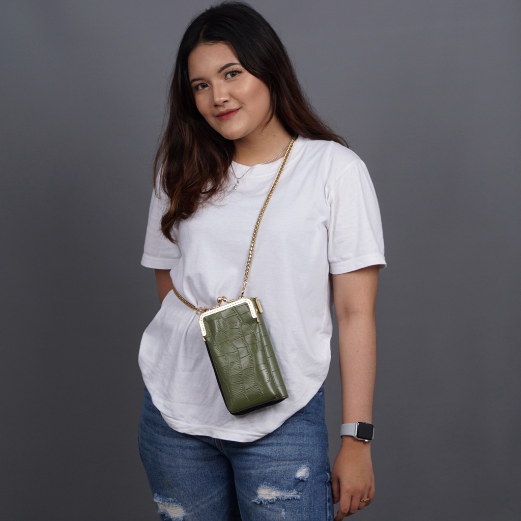 Ariani Dompet Wanita Sling Phone Dompet Hp Kulit Asli Leather Lecari