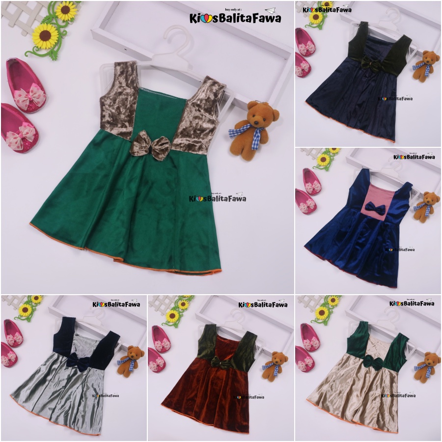 Dress Clairine Baby uk 3-12 Bulan / Dres Anak Perempuan Bayi Yukensi Adem Baju Fashion Pesta Gaun