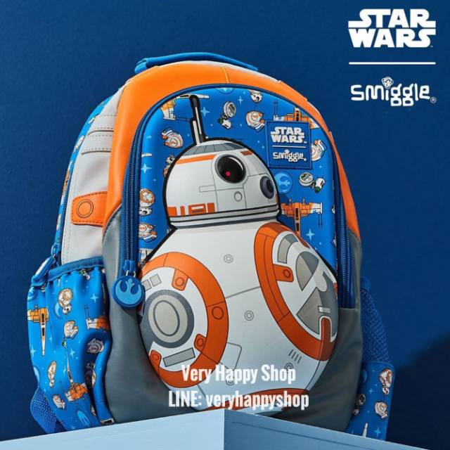 Smiggle Star Wars Junior Hardtop Backpack bagpack starwars Resistance BB-8 BB8 first order tas