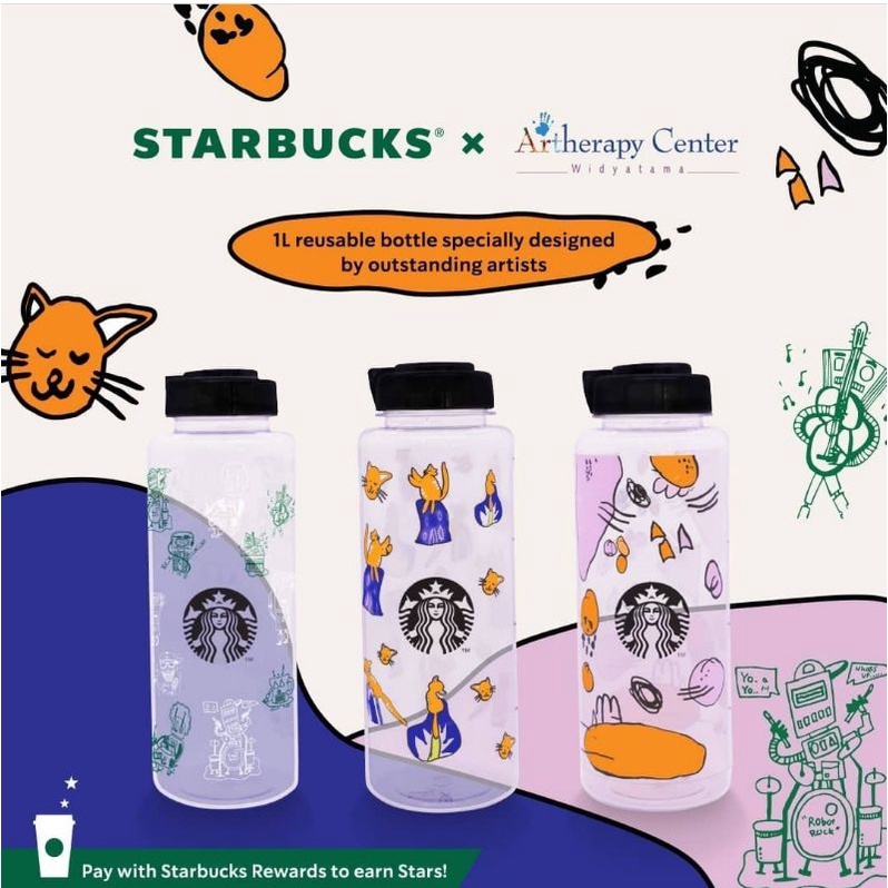 Starbucks x ATC Art Therapy Center Tumbler Botol Minum 1.1L Liter