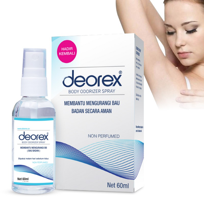 Deorex Body Odorizer Spray 60ml Membantu Mengurangi Bau Badan Bebas Bau BB Deo Rex Deodorex Deodoran Tahan 72jam Deodorant