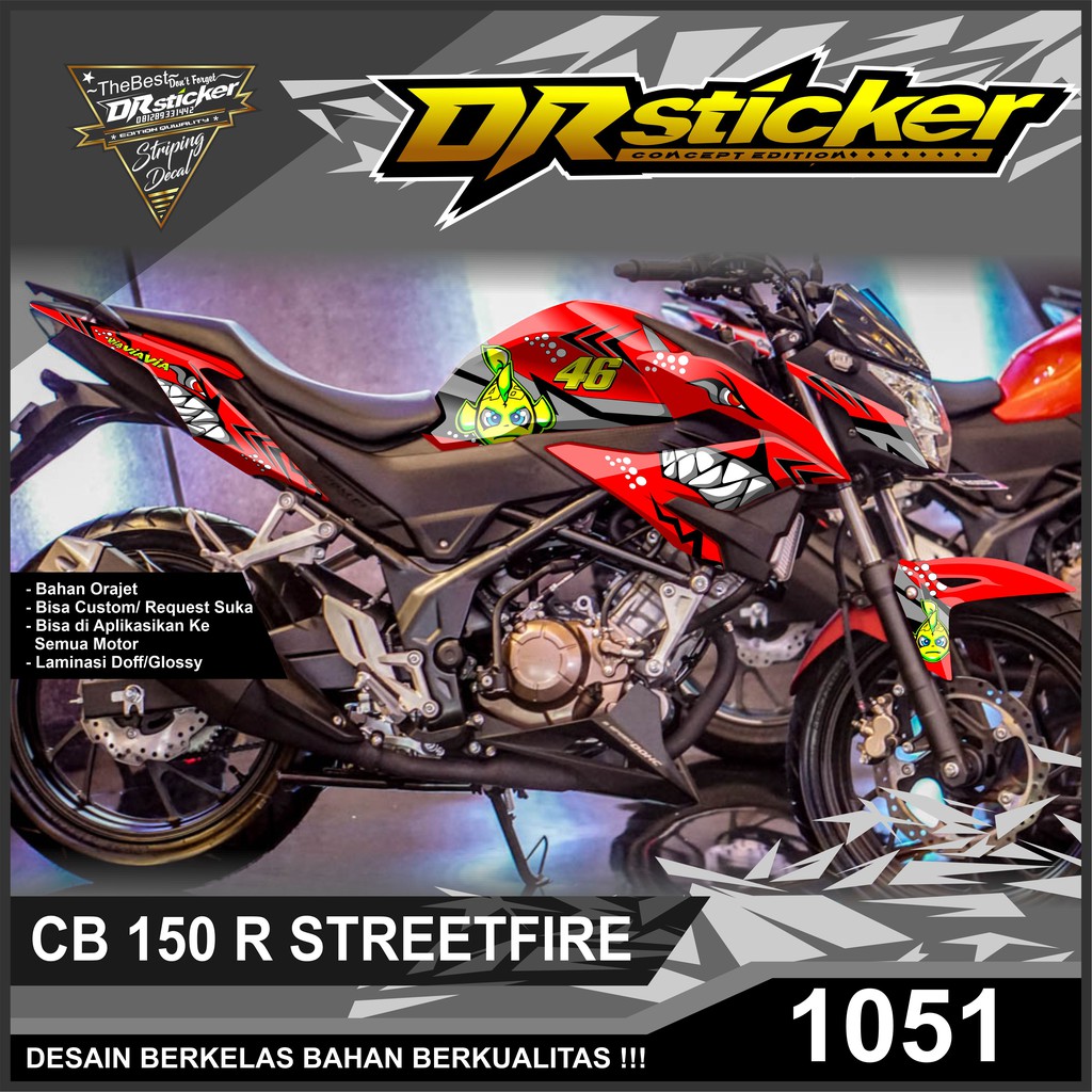 Sticker Decal Ful Body CB 150R New Street Fire Desain Shark
