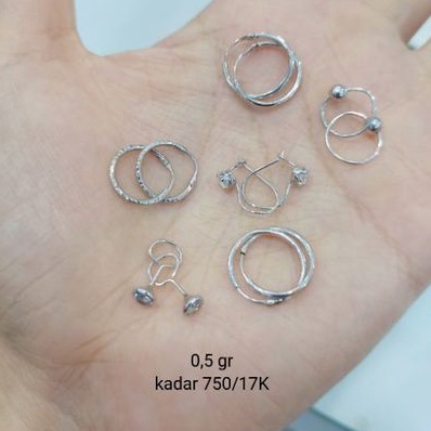 Anting Desi Emas Putih kadar 750/17k