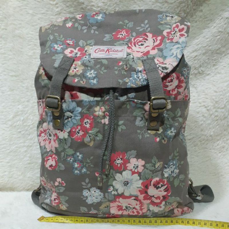 Tas Ransel Wanita Second / Preloved / CATH KIDSTON Abu Bunga / Bekas