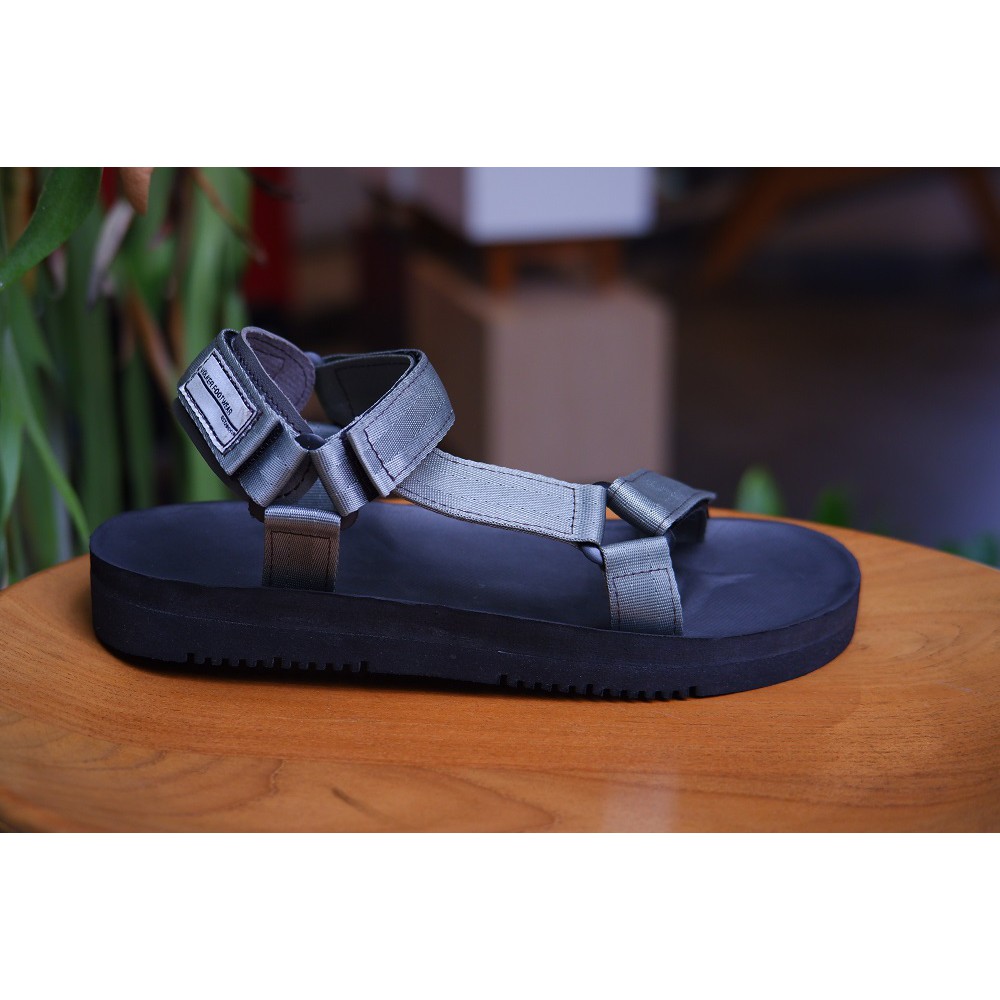 sandal pria wanita kasual volkerfootwear art marco black grey