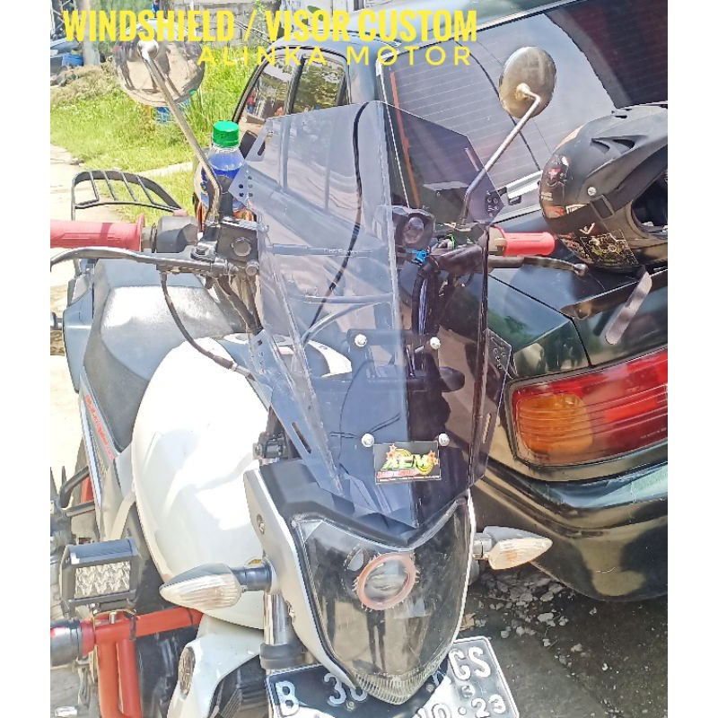 PAKET Breket+Visor 50cm V.3 Yamaha Byson Visor Byson Yamaha Byson Byson Modifikasi Windshield Byson