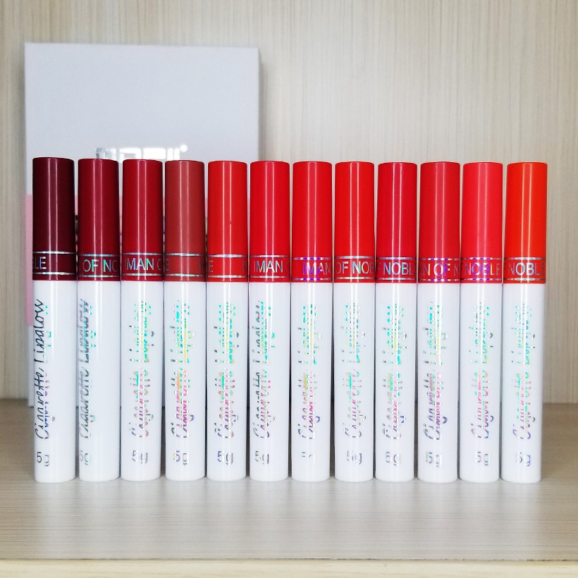 Lipstik Matte Tahan Lama Bentuk Rokok Tahan Air Nude Bibir Merah Kosmetik