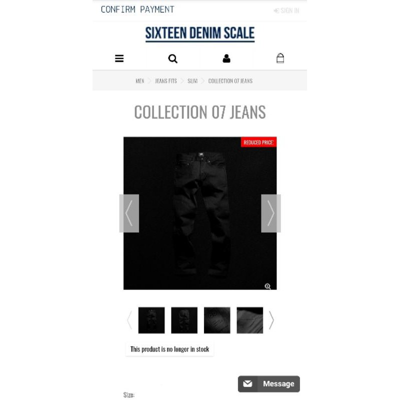 Celana jeans Sixteen Denim Scale X Makna Creative Urban Hustler Original BNIP