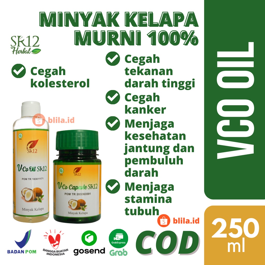 VCO ORIGINAL SR12 VICO OIL 250ml Minyak Kelapa Murni Kualitas Premium Asli Aman BPOM BLILA