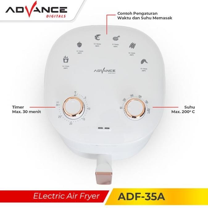Advance Air Fryer ADF-35A Penggorengan Tanpa Minyak 3,5 Lt ADF35A