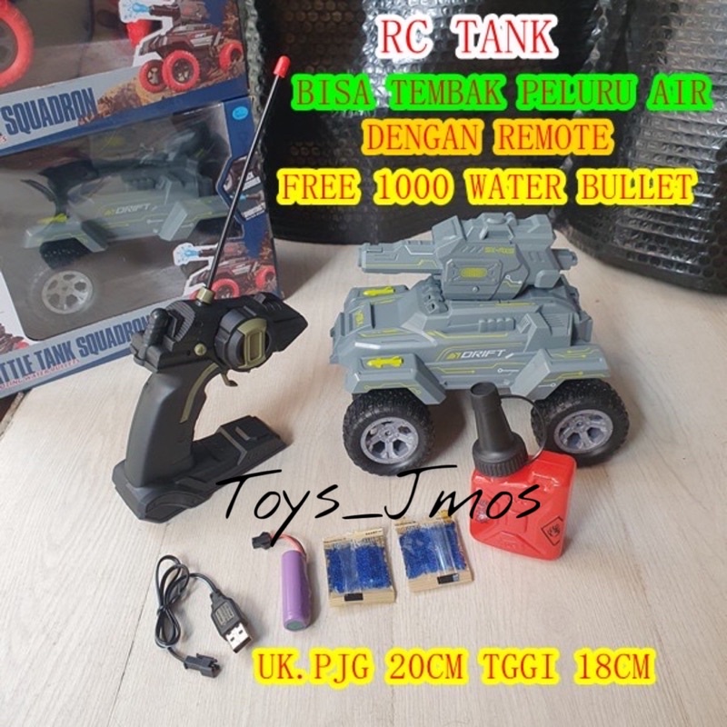 MAINAN RC BATTLE TANK AIR BULLET REMOTE BISA MENEMBAK PELURU AIR