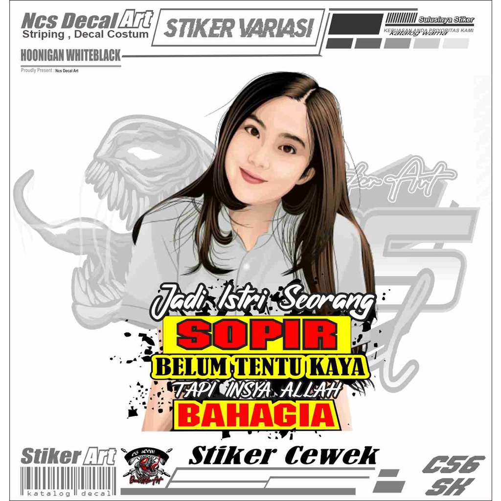 stiker mobil decal gambar cewek keren vektor / sticker motor cewek keren stiker cewek variasi motor
