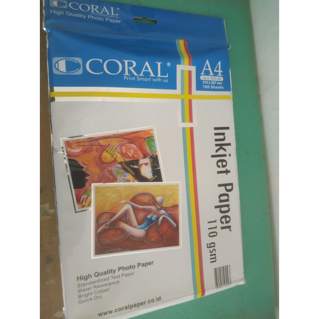 

Kertas Coral Inkjet Paper A4-110 Gr (1 Pack=100 Sheet)