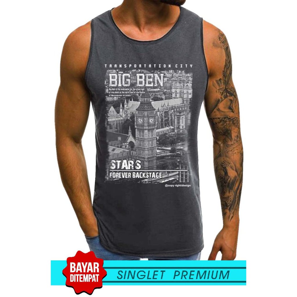 SINGLET LEKBONG PRIA (BIG BEN) / SINGLET LEKBONG GYM /LEKBONG / SINGLET/KAOS DALAM PRIA/KUTANG