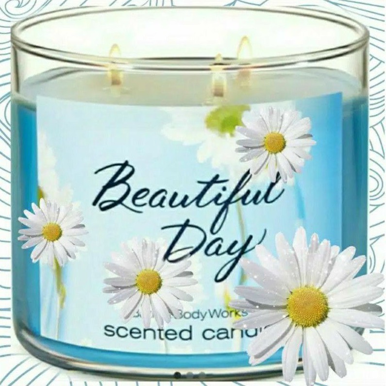 BATH AND BODY WORKS BBW BEAUTIFUL DAY 3-WICK SCENTED CANDLE 411 G LILIN WANGI 3 SUMBU UKURAN BESAR PENGHARUM RUANGAN