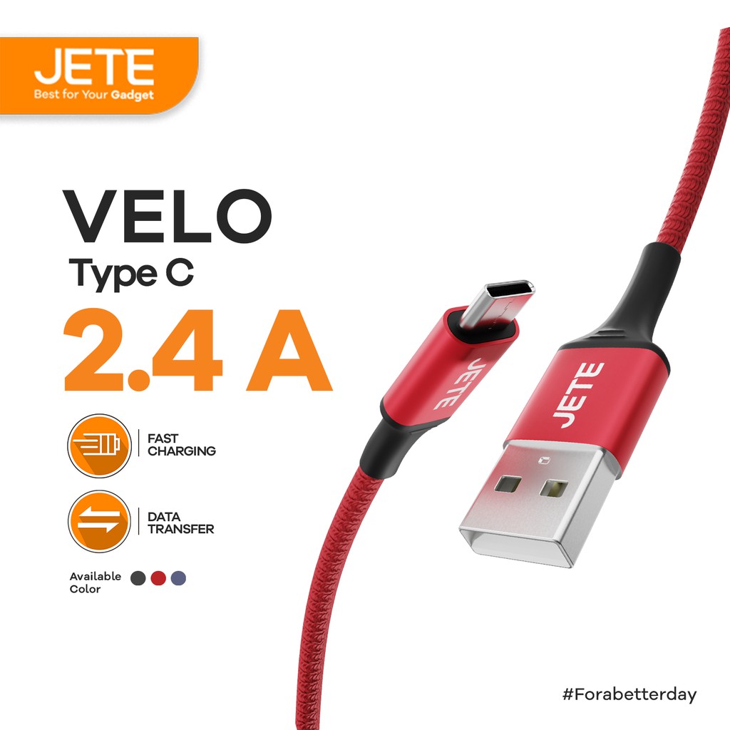 Kabel Data USB Jete Velo Type-C 2.4A