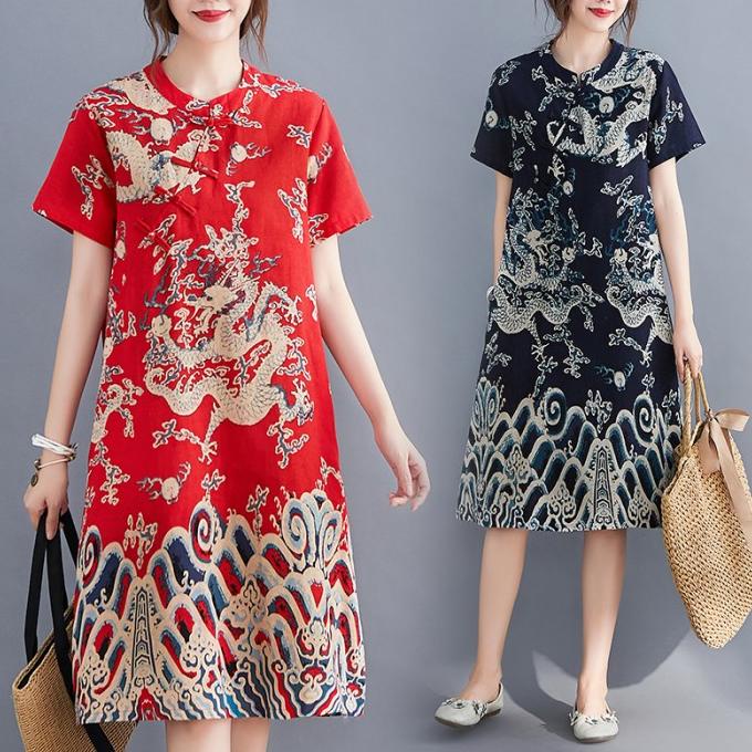 Promo Dragon Dress - Premium Dress Cheongsam Qipao Import Hk Big Size/Jumbo