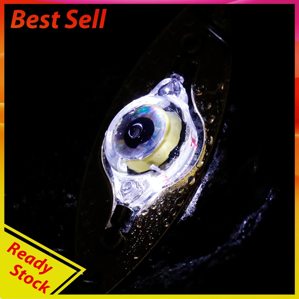 LED Fishing Lure Lamp Underwater Spoon Light Eye Shape Fluorescent Baits