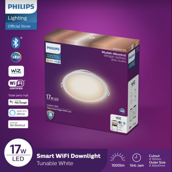 PHILIPS Smart WIFI LED Downlight 17W 17 W 17 Watt Tunable White Putih