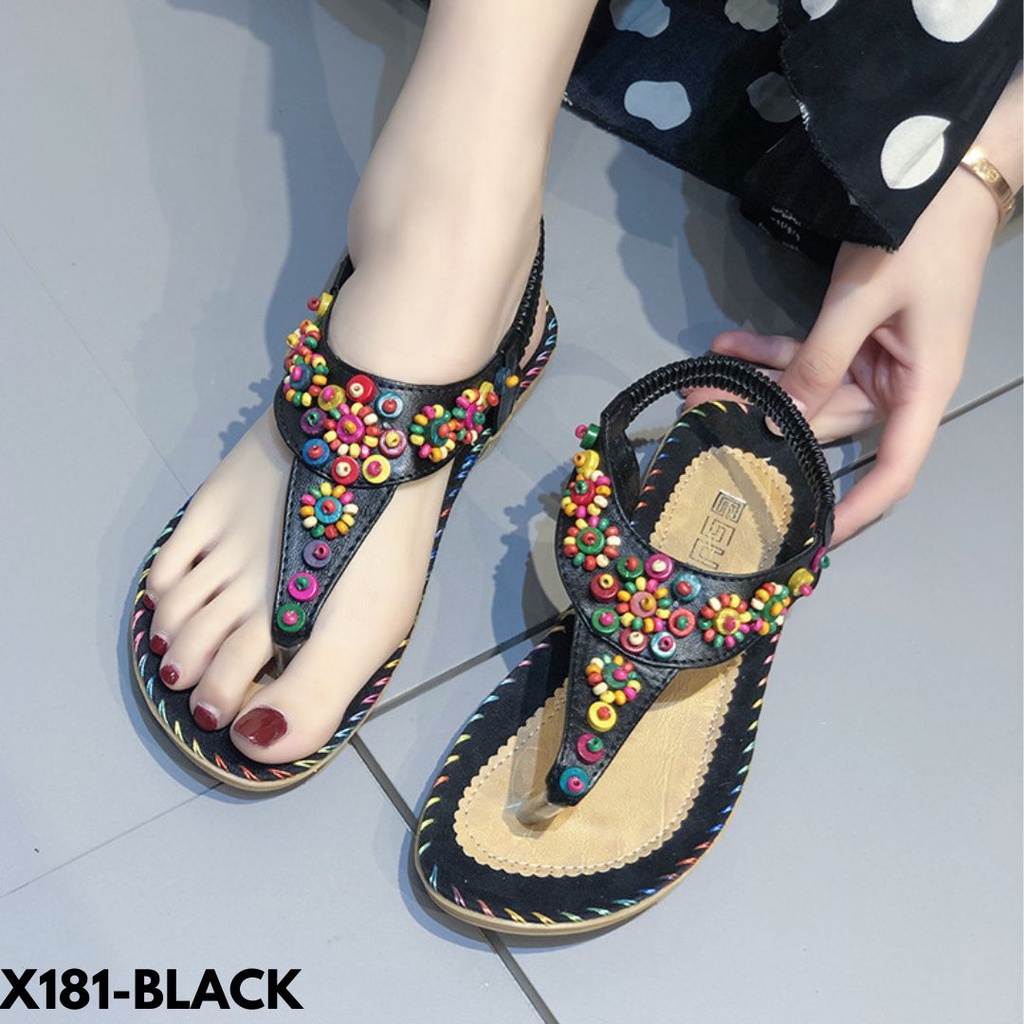 SANDAL WANITA MOTIF MANIK-MANIK CANTIK BANGET BAHAN CANVAS IMPORT 181