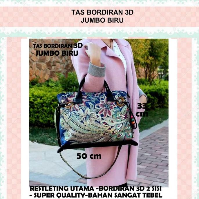 Tas Selempang Bordir Wanita 3D Etnik Kualitas Import Bangkok Thailand