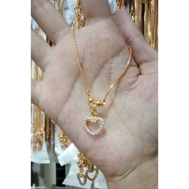 Kalung anak love bol gold perhiasan wanita lapis emas gold aksesoris fashion wanita