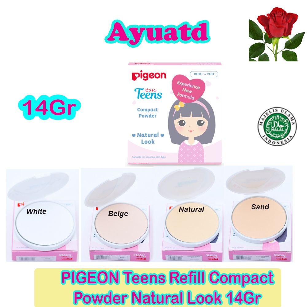 PIGEON Teens Refill Compact Powder Natural Look 14Gr / Refill Bedak Padat Remaja