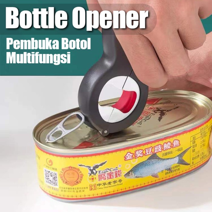 Pembuka Tutup Botol Bottle Opener Pembuka Kaleng Multifungsi 6 in 1 / Pembuka Tutup Botol / Pembuka Kaleng / 6 in 1 Pembuka Tutup Kaleng dan Botol Serbaguna Can and Bottle Opener Kit Alat Membuka Tutup Kemasan / Bottle Opener / Bottle Opener Keychain