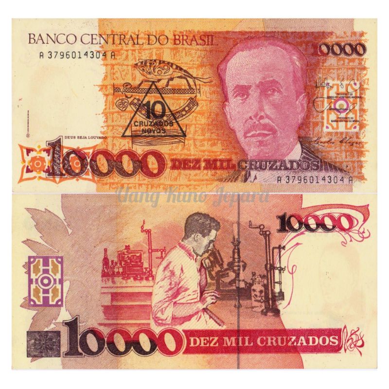 Uang Kuno Luar Atau Asing 10000 Cruzados Brazil Tahun 1989