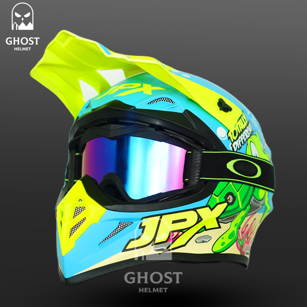 HELM JPX CROSS MOTIF LENGKAP ORIGINAL JPX KLX MOTIF X25 CROSS HELM TRAIL ADVENTURE