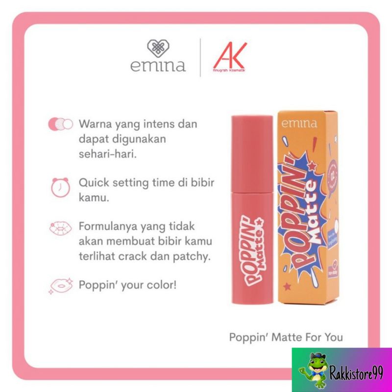 ❣️Rakkistore99❣️ EMINA Poppin Matte 4.5 g | Lip  Matte