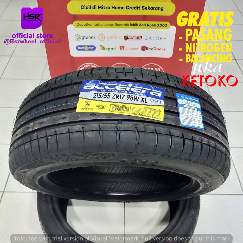 BAN MOBIL RING 17 BAN TUBLES ACCELERA 215 55 R17 PHI-R BAN MOBIL MURAH HRV INNOVA BUKAN DUNLOP