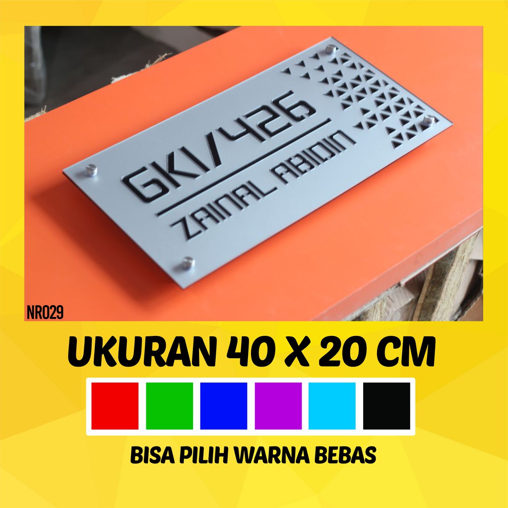 Nomor rumah acrylic | Nomer rumah akrilik | No rumah | Alamat rumah dan papan nama rumah - NR029