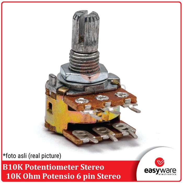 Potensiometer 10K Stereo B10K Potentio meter 6 pin potensio 10K ohm