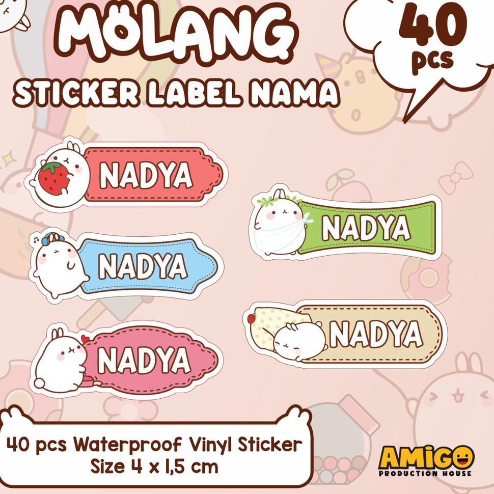 

❪LuXé❫ Stiker Label Nama Anak Molang Genshin Impact Disney Enchanto Sailor Moon Game Sticker buku sekolah lucu sticker karakter sticker murah ||Dijual murah